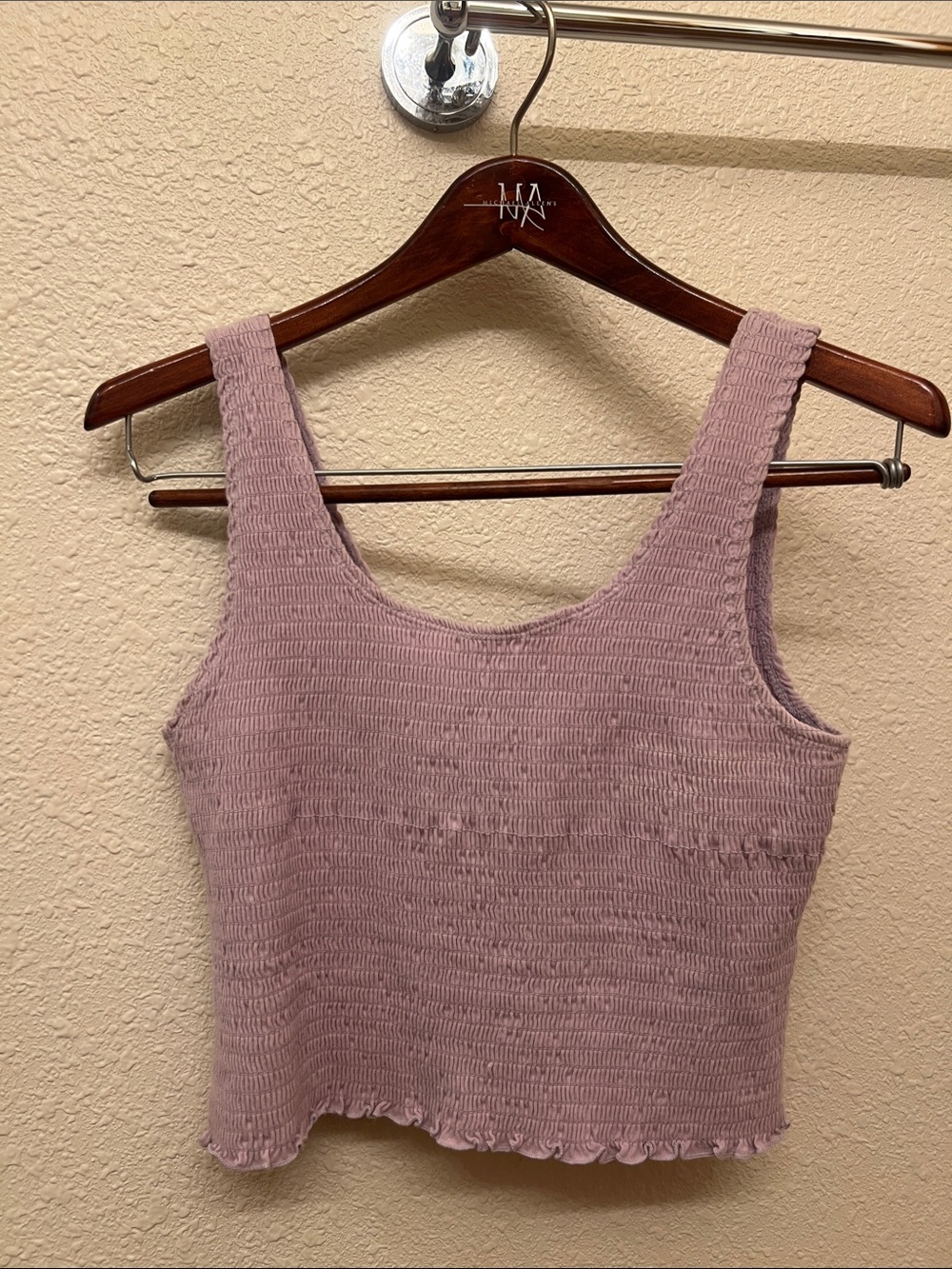 Hollister Mauve Smocked Crop Tank